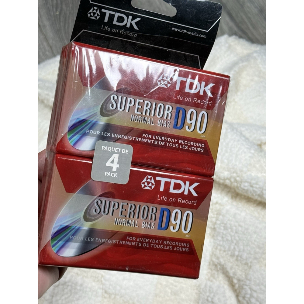 Superior Normal Bias D90 Audio Tape 4 Pack Sealed Cassette Tape NEW TDK